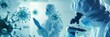 © Anat art - Medical professionals in protective suits analyze virus samples using a microscope, emphasizing important disease control efforts and research. Generative AI