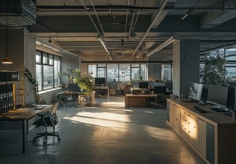 Poster - Modern Office Interior with Sunlight