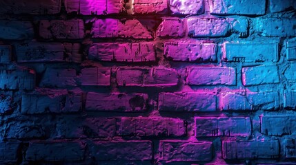 Wall Mural - Brick Wall with Neon Lights