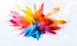© Farid - Explosion of coloured powder isolated on white background.