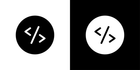 Coding icon logo set vector