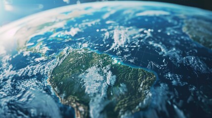 Wall Mural - a photo of the earth from space with clouds, suitable for use in astronomy or environmental contexts