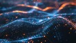 © @_ greta - Abstract digital art with blue and orange glowing waves