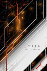Wall Mural - abstract technology geometric lines background