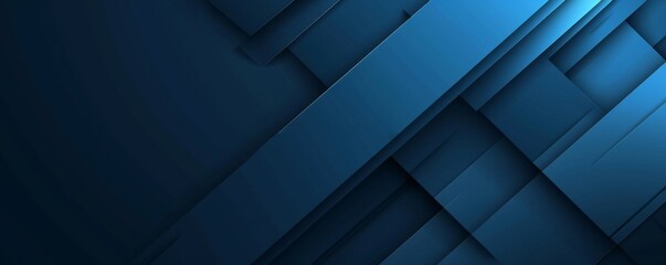 Wall Mural - Abstract dark blue gradient background with diagonal stripe lines and shadow. Modern futuristic horizontal template design. Elegant diagonal overlay lines graphic elements. , Generative AI