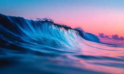 Wall Mural - Beautiful ocean waves at sunrise with copy space for text.