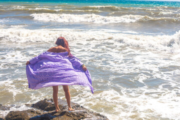 Canvas Print - Girl by the sea