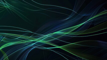 Poster - Abstract Green and Blue Waves