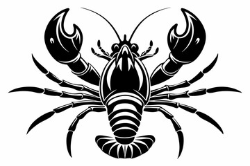 Lobster silhouette vector art illustration