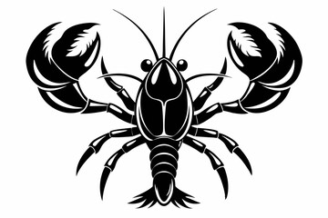 Lobster silhouette vector art illustration