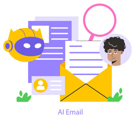 Wall Mural - mobile ai. flat vector illustration