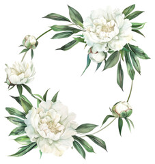 Canvas Print - PNG Elegant floral wreath illustration