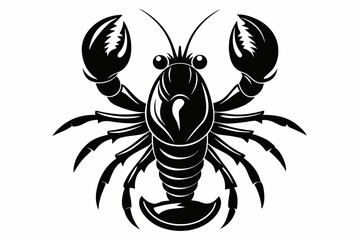 Lobster silhouette vector art illustration