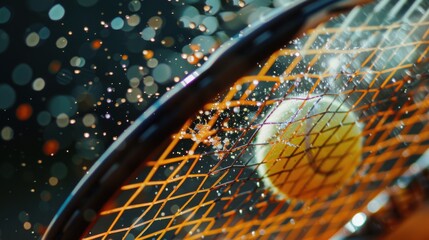 Poster - A tennis racket with a tennis ball on it