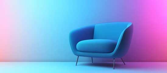 Aufkleber - 3D rendering of a blue modern armchair against a plain backdrop