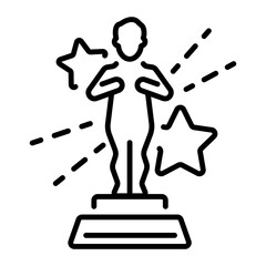 Poster - Movie award icon in line style 