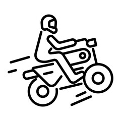 Wall Mural - An outline icon of bike stunt  