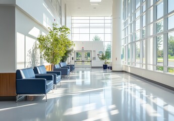 Poster - Modern Lobby with Sunlit Windows