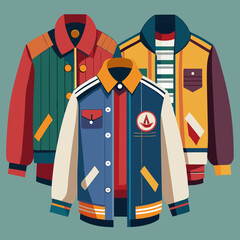 Wall Mural - different jackets vector illustration