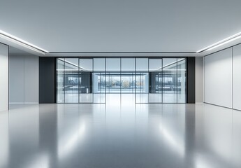 Poster - Modern Office Interior with Glass Walls