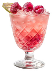 Poster - Refreshing raspberry cocktail with ice