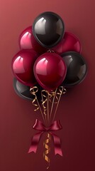 Happy birthday card with luxury balloons vertical photo