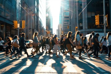 crossing people - traffic at rush hour crossing people - traffic at rush hour in toronto, canada.