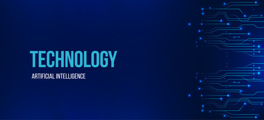 Tech-themed circuit banner with a blue background features the text 