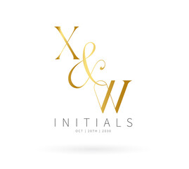 XW Initial Letter Brand Logo, XW brand logo, XW monogram wedding logo, abstract logo design	