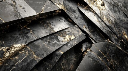Aufkleber - Elegant abstract background featuring metal textures combined with stone marble and granite 3D illustration and rendering