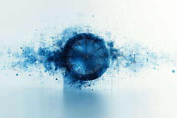 Aufkleber - Abstract time management with clocks and geometric elements in a sleek design,