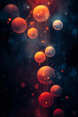 Aufkleber - Abstract communication with digital chat bubbles and global connectivity elements,
