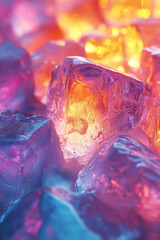 Aufkleber - Abstract global warming with melting ice and swirling heat waves in vivid colors,