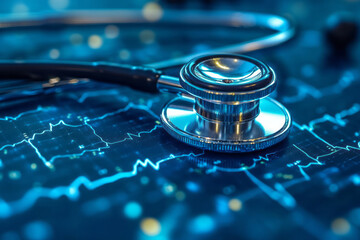Aufkleber - Abstract healthcare with medical icons and soothing colors in a geometric layout,