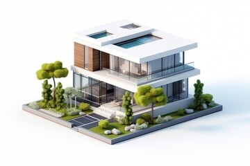 Wall Mural - Modern house architecture building plant.