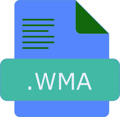 WMA File extension icon insidse fill with lines fill