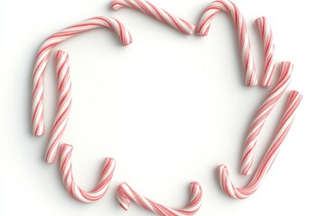 Canvas Print - Festive striped candy lollipop pattern on a red and white candy cane border.