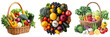 © Sariyono - Basket of fresh colorful vegetables and fruits in three variations isolated on transparent background