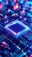 Wall Mural - circuit board background. electronic computer hardware technology. motherboard digital chip