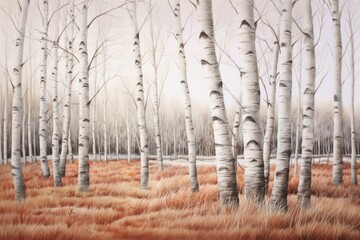 Wall Mural - Birch Trees birch tree landscape.