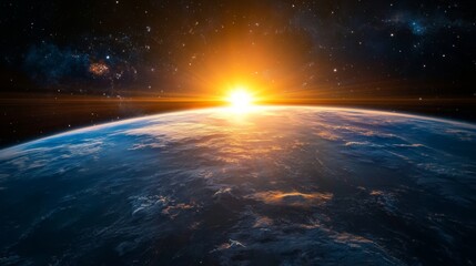 Canvas Print - Sunrise Over Earth from Space