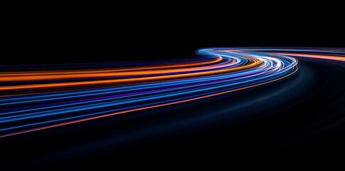 Wall Mural - An abstract background of dynamic speed light trails on a long exposure.