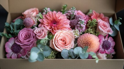 Sticker - Beautiful Flower Arrangement in a Box