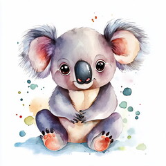 Wall Mural - Cute Koala Watercolor.