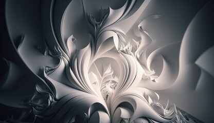 Wall Mural - Abstract waves of white fabric create dynamic textures under soft light