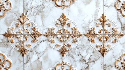 Canvas Print - Ornate Marble Tile Pattern