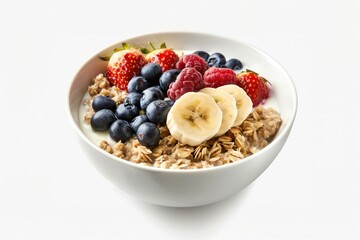 Canvas Print - Healthy breakfast bowl with fruits