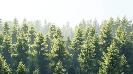 Poster - Serene evergreen forest landscape wallpaper