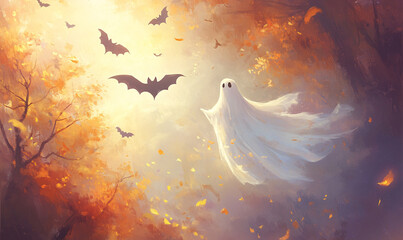 Wall Mural - halloween background-generative ai
