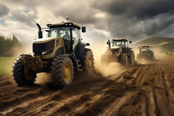 Canvas Print - The soil for planting crops tractor agriculture outdoors.